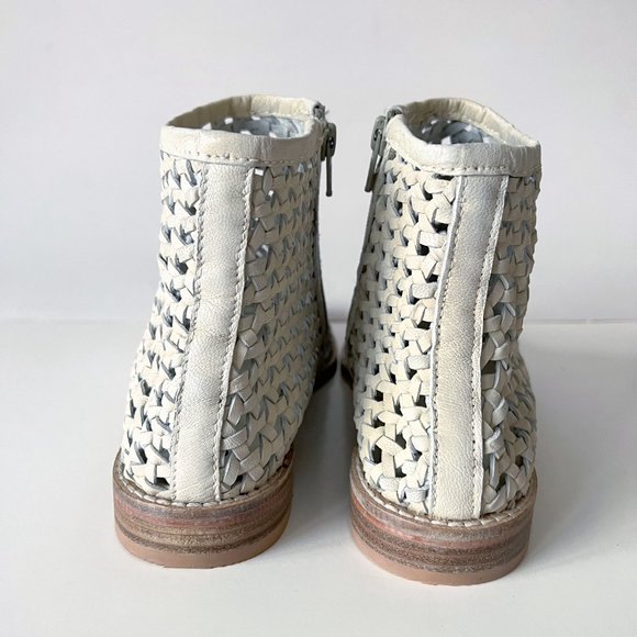 NEW! Free People Leather Woven Shoe boots Bone color, EU 39 (US 8) - Picture 7 of 16